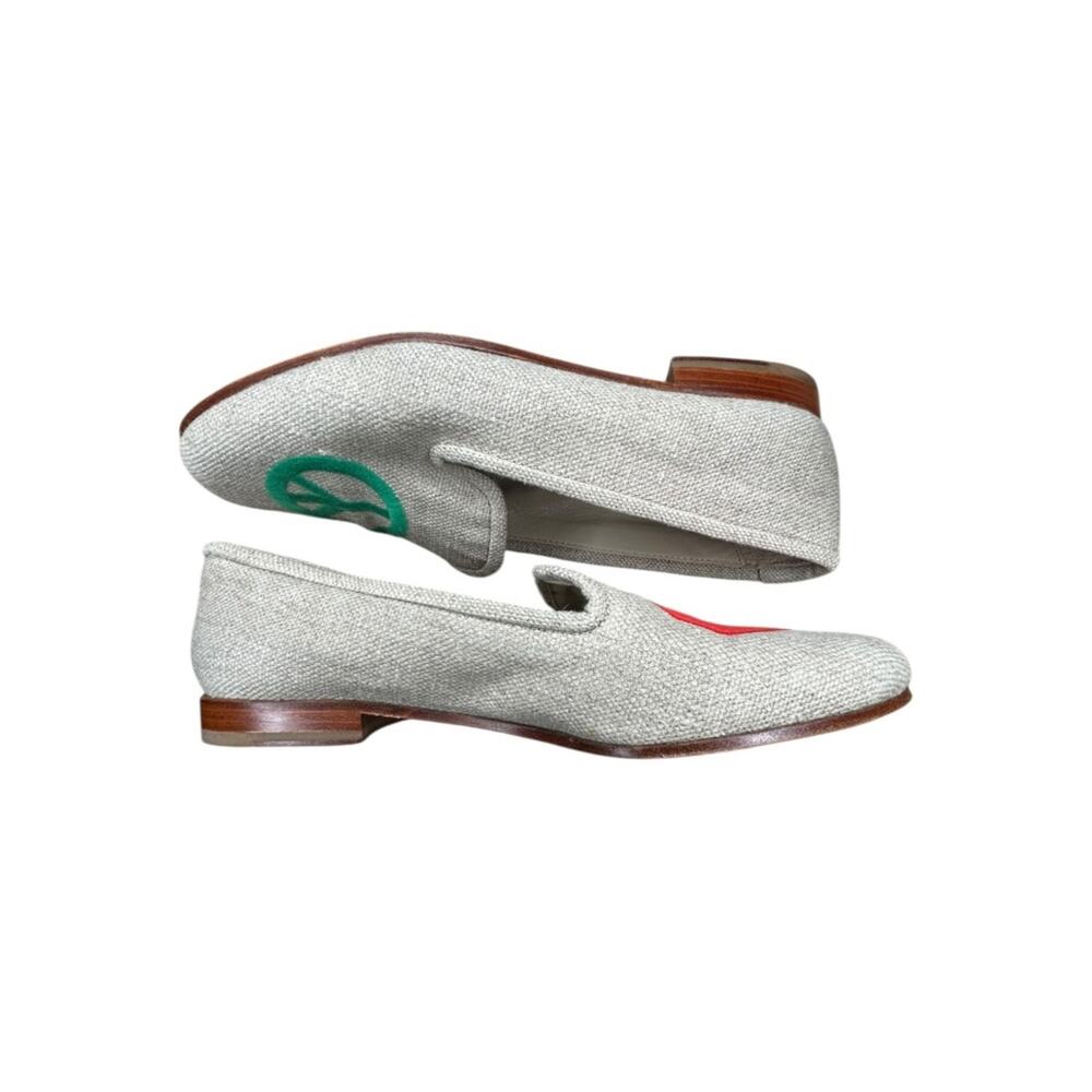 Stubbs & Wootton Slip On Loafer Flat Love Peace Size 8 Heart Peace Sign - Picture 5 of 11